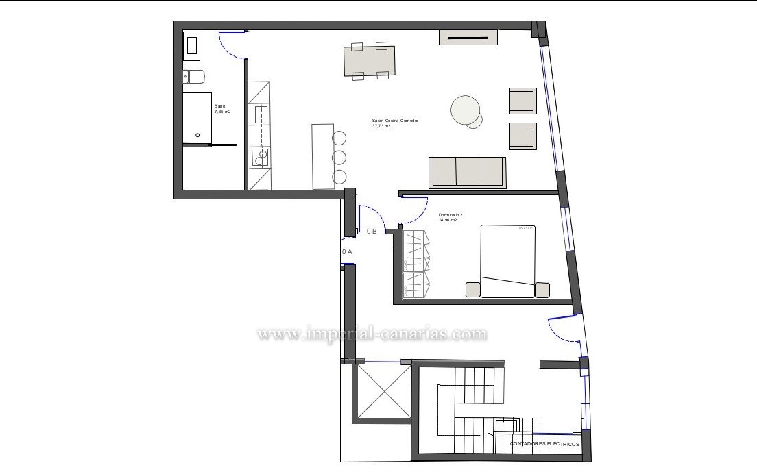  Apartamento a estrenar de 1 dormitorio en el centro de Icod 