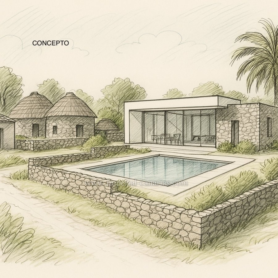  Rare opportunity – urban plot in El Sauce / La Orotava with approx. 2,702 m² of land and several existing buildings.  